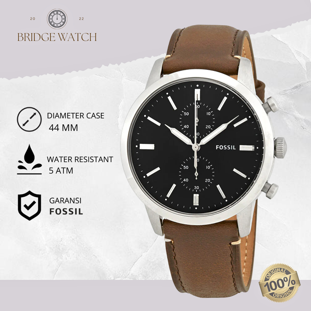 Jual Jam Tangan Pria Fossil FS5280 Analog Brown Leather Strap Kulit ...