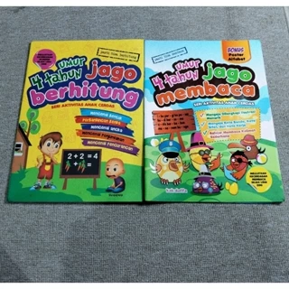 ( PROMO BUKU MURAH ORIGINAL ) BUKU ANAK / 1 PAKET 2 BUKU / UMUR 4 TAHUN JAGO MEMBACA / UMUR 4 TAHUN JAGO BERHITUNG / BACAAN ANAK / AKTIVITAS ANAK