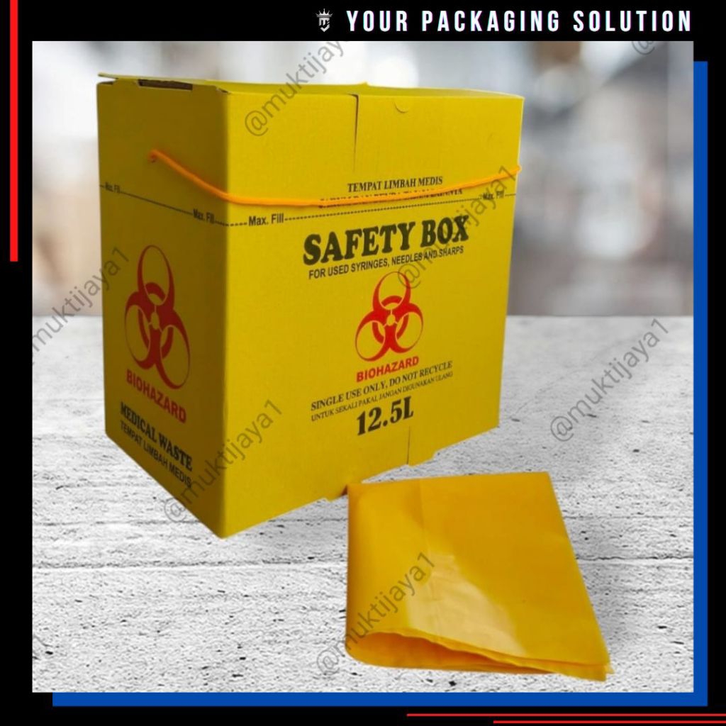 Jual SAFETY BOX 12.5 LITER SAMPAH MEDIS /Safety Box/Alkes/Bio Hazard ...