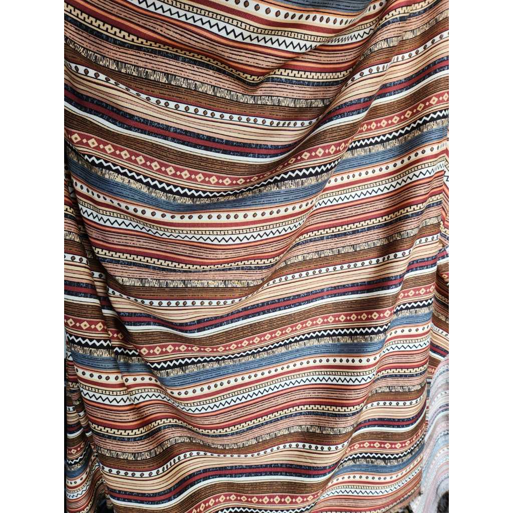 Jual Bahan kain katun rayon viscose premium motif abstrak salur motif ...