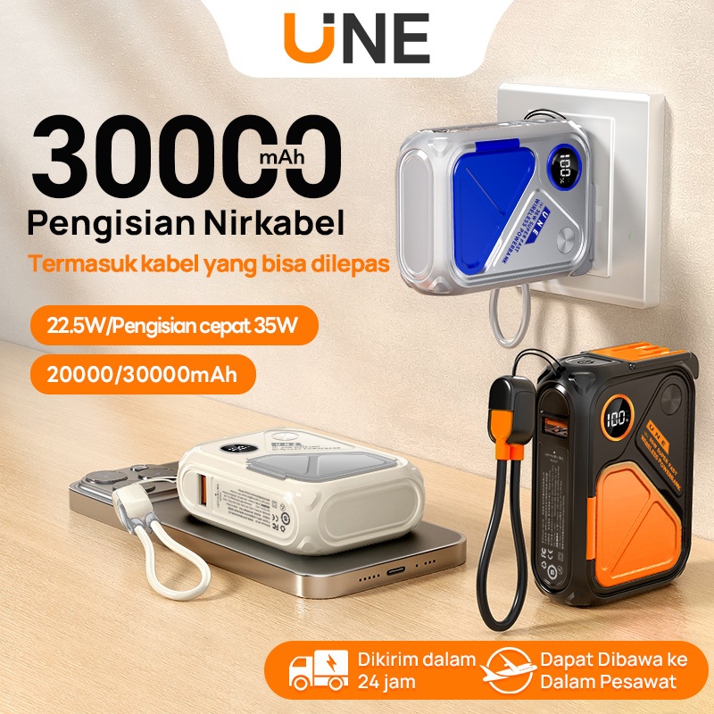 Jual UNE Powerbank Fast Charging Mini Wireless Magnetic 30000
