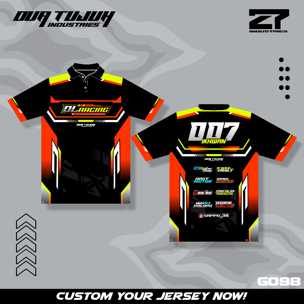 Jual JERSEY RACING, JERSEY PRINTING, JERSEY CUSTOM BISA UBAH NAMA DAN ...