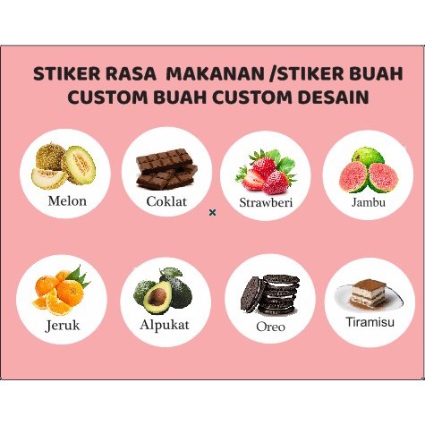 Jual stiker rasa 3cm/stiker rasa buah/stiker rasa makanan/ | Shopee ...