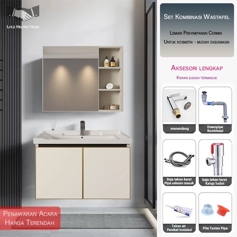Jual wastafel gantung set 60/80cm-kabinet wastafel aluminium-wastafel ...