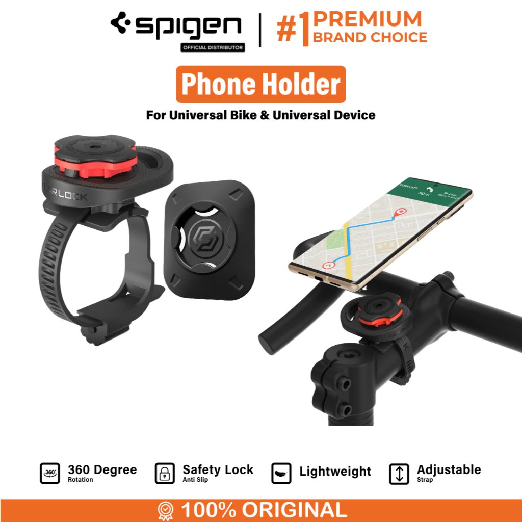 Spigen Phone Holder Sepeda Gearlock MF100 MS100 Bike Holder Sepeda Gunung
