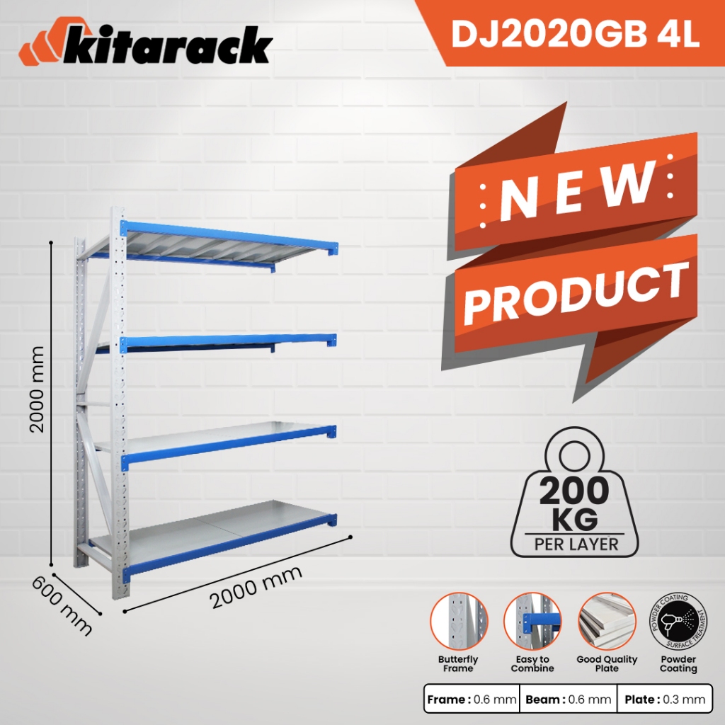 Jual KITARACK DK2020 RAK SUSUN / RACK GUDANG PANJANG 200CM LEBAR 60CM ...