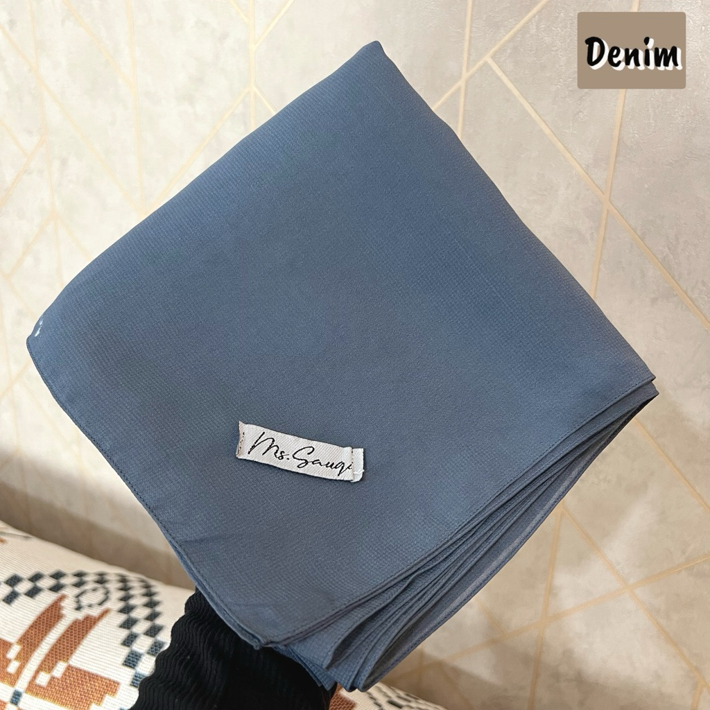 POLYCOTTON Syari 130cm Hijab Segiempat Polos Jumbo Kerudung Square