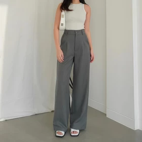 Viona Highwaist Pants Celana Kulot Highwaist Loose Pants Wanita Panjang Trouser Anti Kusut