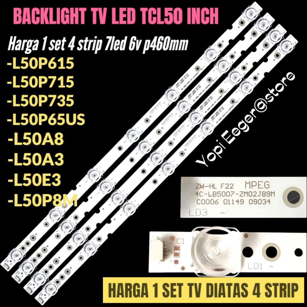 Jual BACKLIGHT TV LED TCL 50 INCH L50P615 L50P715 L50P735 L50P65US ...