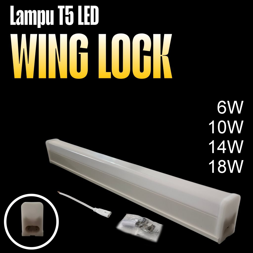 Jual Lampu LED T5 6W / 10W / 14W / 18W Merek Wing Lock | Shopee Indonesia