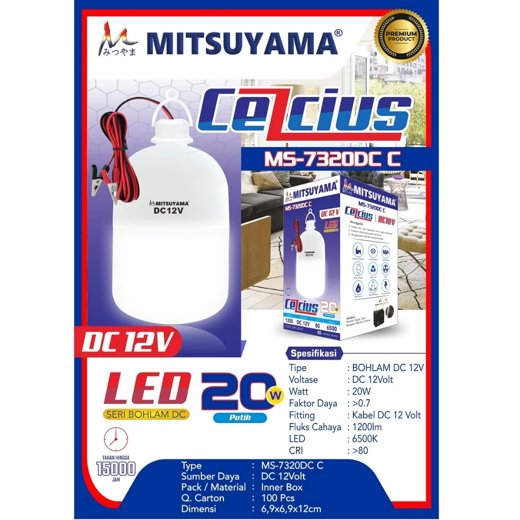 Jual Lampu Bohlam LED DC 12V Mitsuyama Colok Aki / Solar Panel | Shopee ...