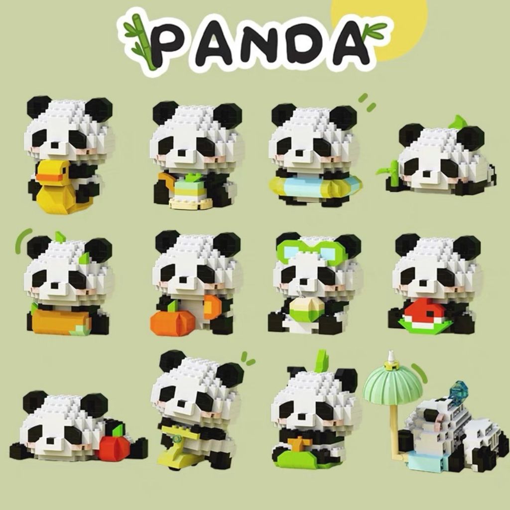 Jual LELE BROTHER Panda Mini Building Blocks Animals Model Assembly ...