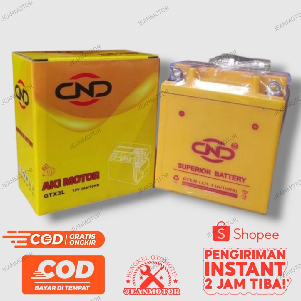Jual Aki Kering GTX3L 12V 3Ah CND – Untuk RX King, Ninja 2T, Satria 2T ...