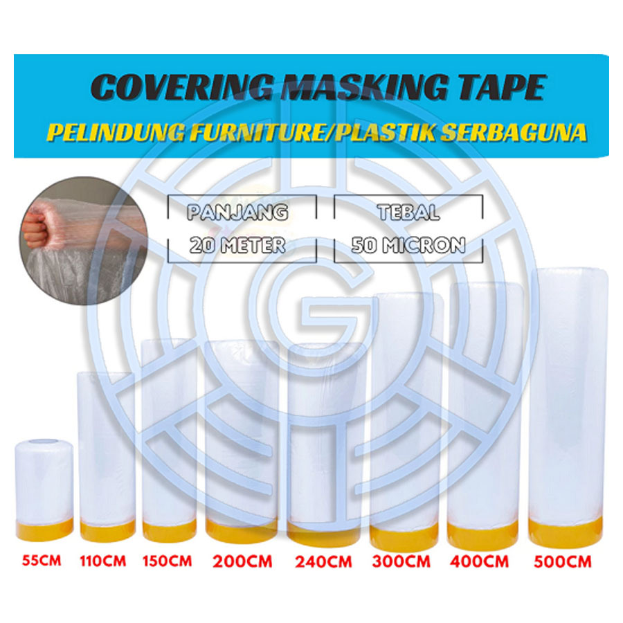 Jual Cover Film 20 Meter / Covering Masking Tape / Cover Plastik Film ...