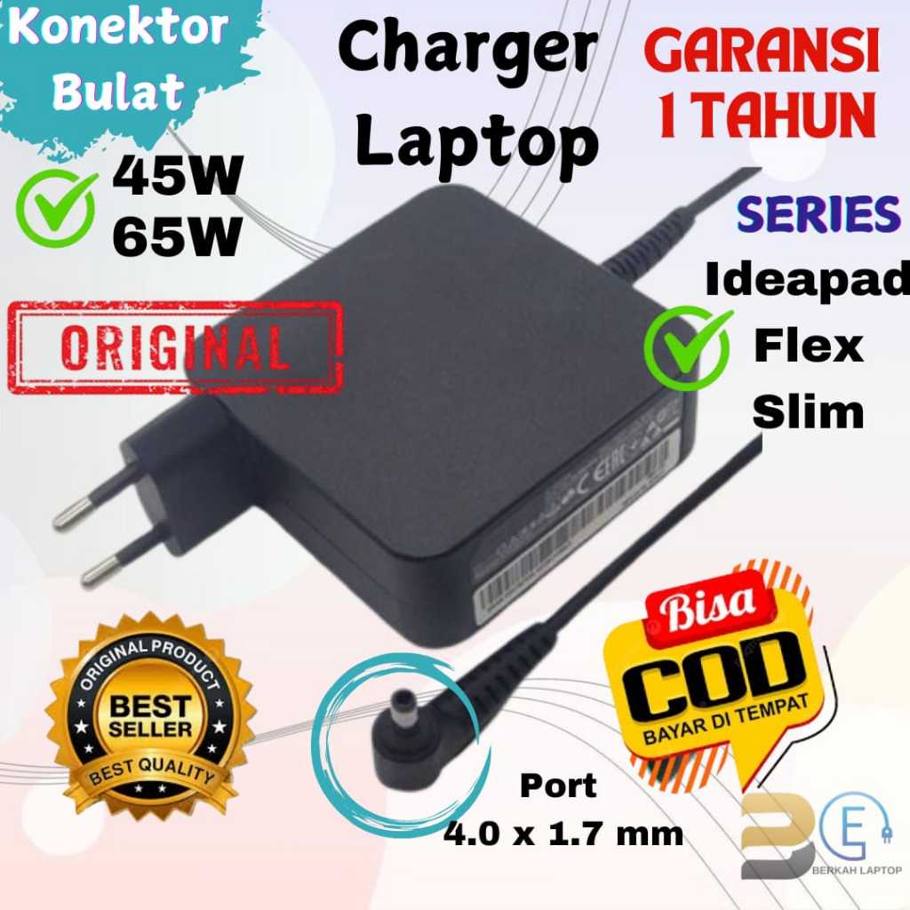 Jual Charger Laptop Lnvo Original Small Plug Pin Bulat Ideapad 100 100 ...