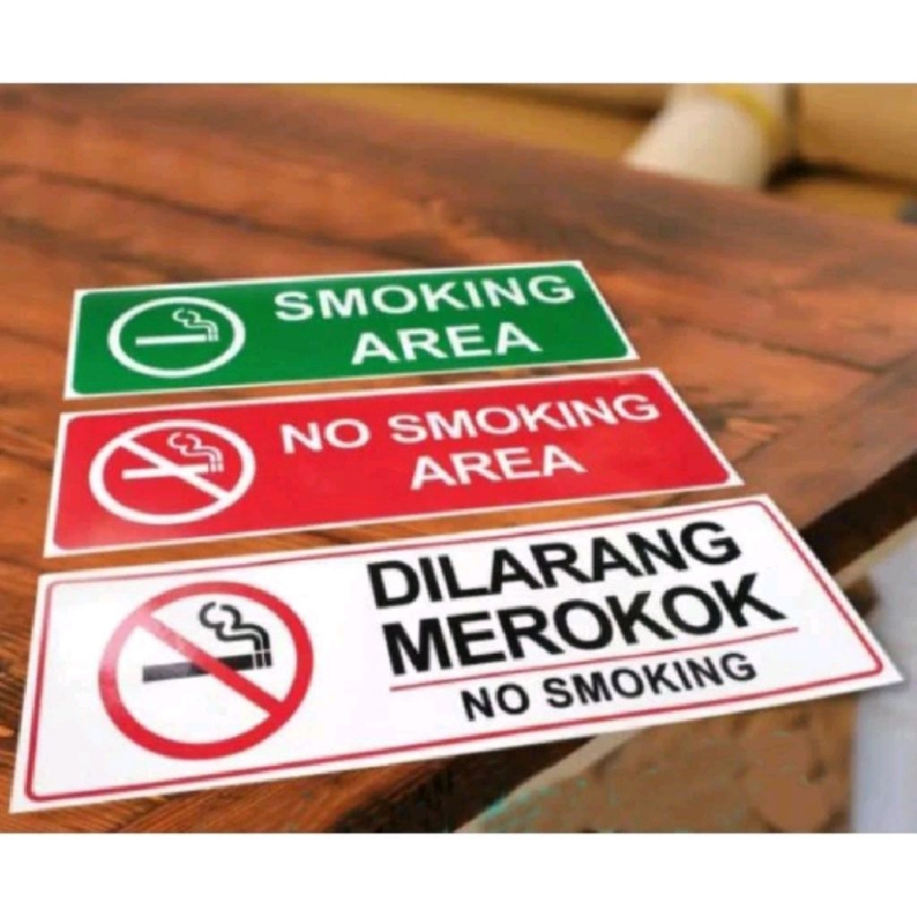 Jual STIKER vinyl DILARANG MEROKOK 10X23CM sign rambu k3 | Shopee Indonesia