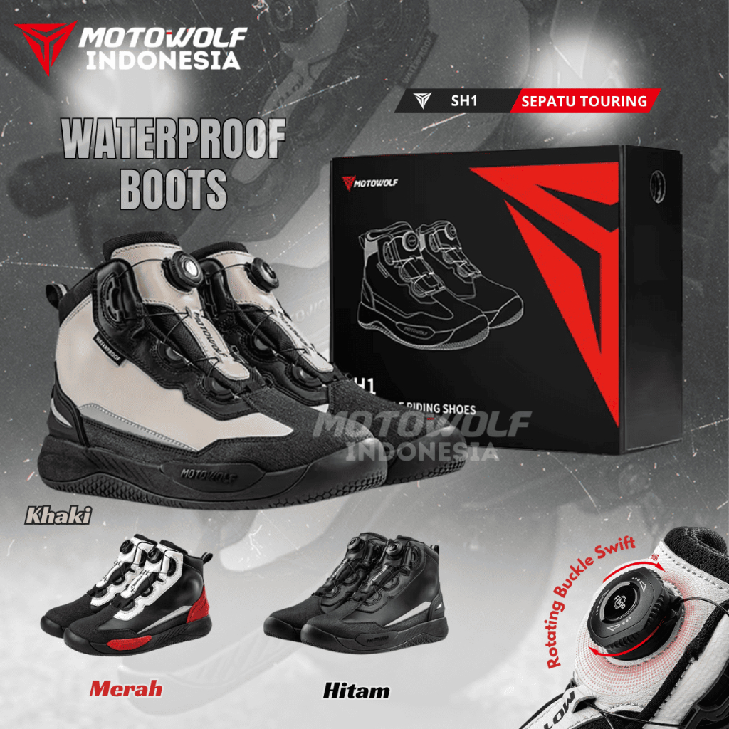 Jual Sepatu Motor Touring Adventure Bahan Kulit Waterproof Boots High ...