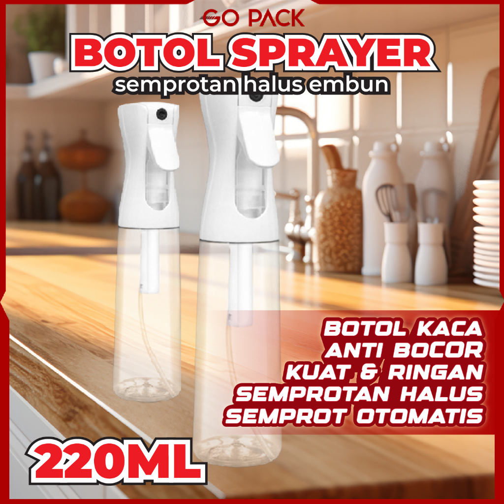 Jual Botol Kaca Spray Embun Otomatis 220 ml Botol Kispray Semprotan ...