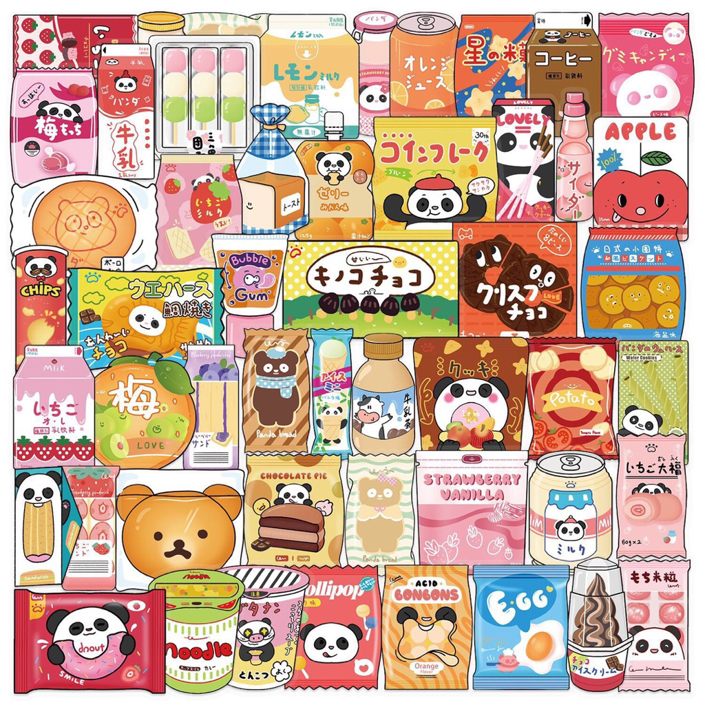 Jual STICKER ISI 50PCS Vinyl Anti Air - Japanese Snack Sticker Deco ...