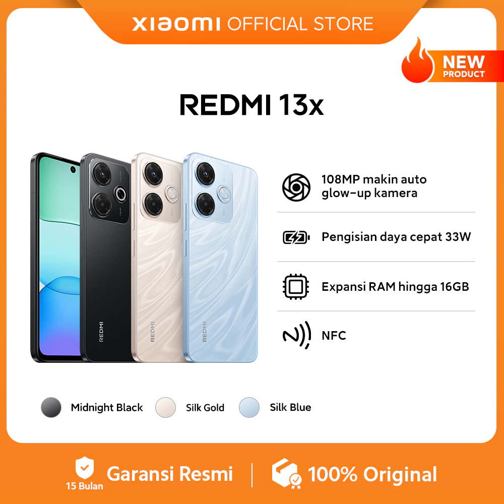 π Xiaomi Redmi 13x β Kamera 108MP dan Desain Stylish untuk Auto Glow-Up! π Xiaomi Redmi 13x β Kamera 108MP dan Desain Stylish untuk Auto Glow-Up!