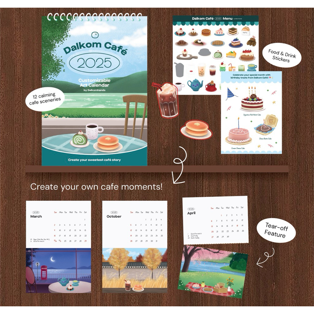 Jual Dalkom Cafe 2025 Customizable Art Calendar by Dalkomhands ...