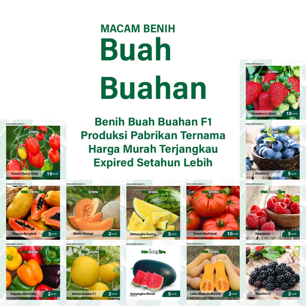 BENIH SERIBUAN - Macam Macam Benih Buah Buahan Hibrida F1 Variasi Unggul