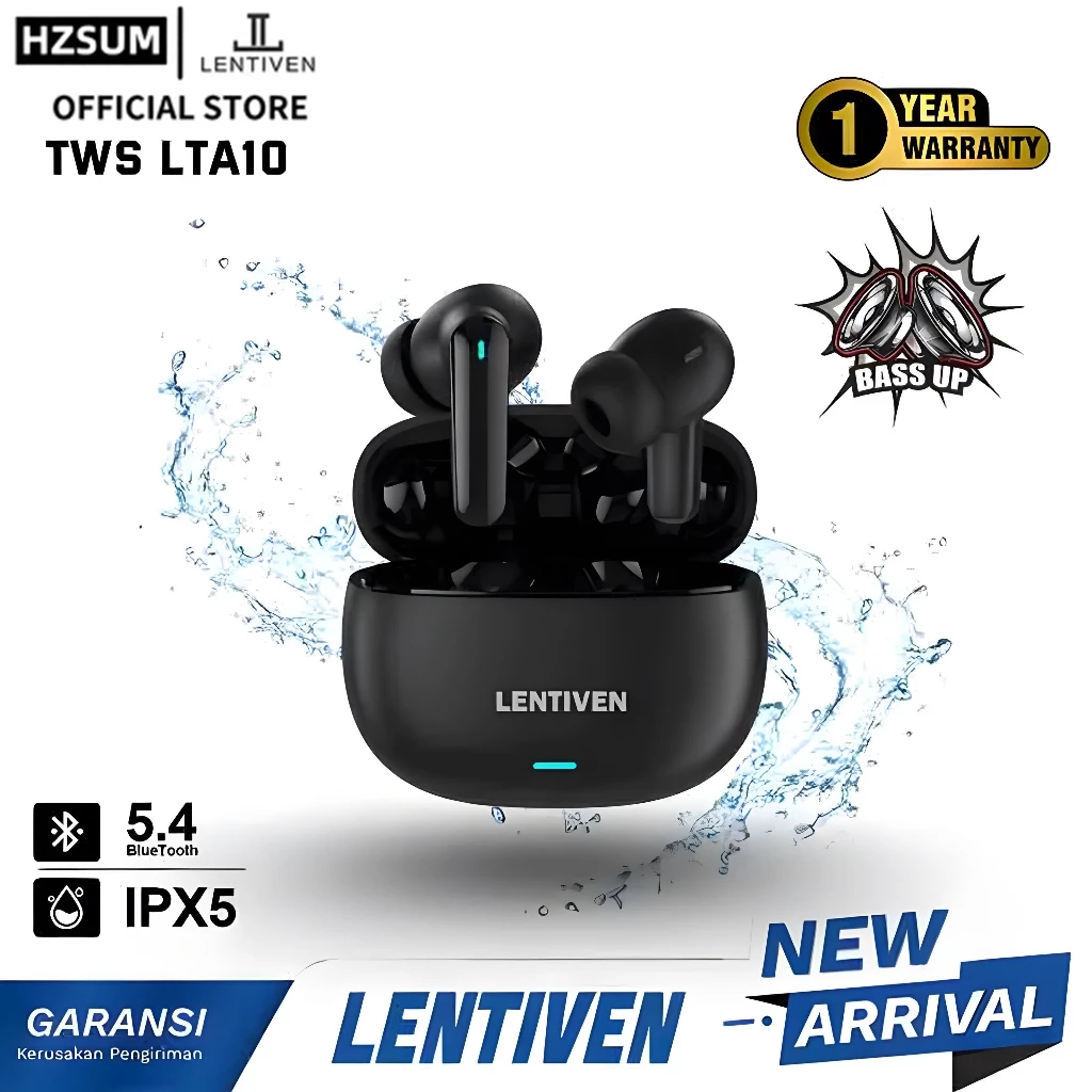 HZSUM LENTIVEN TWS Wireless Earphone Airbuds True Wireless Headset Bluetooth 5.4 Earbuds IPX4 WaterProof LTA10 - foto 1