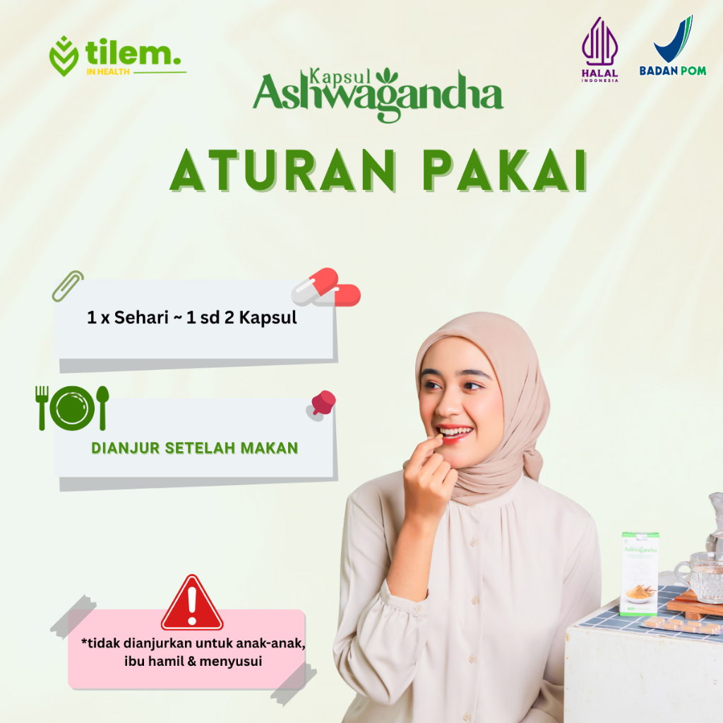 Jual [Paket 3 Box] TILEM™ Ashwagandha Original BPOM Insomnia Anti ...