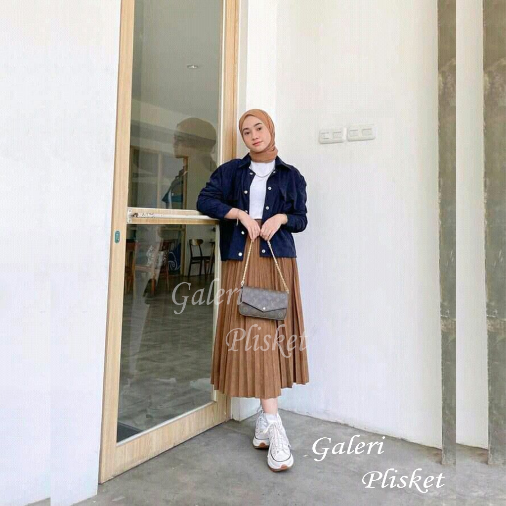 Jual Rok Plisket Midi / Rok Plisket 7/8 / Rok Plisket Midi Mayung / Rok ...