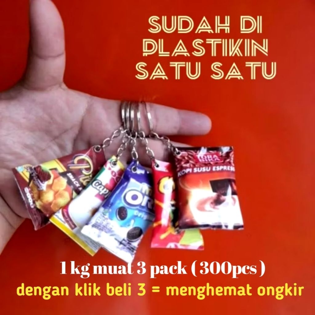 Isi 100 pcs GANTUNGAN KUNCI MINIATUR SNACK  SOUVENIR PERNIKAHAN khitanan ULTAH