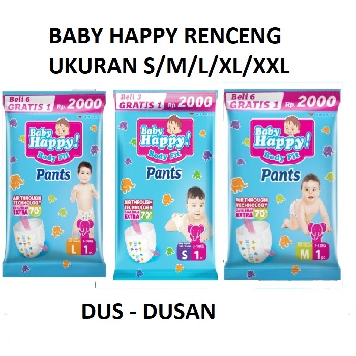 Jual Baby Happy Renceng Ukuran S/M/L/XL/XXL DUS - Dusan | Shopee Indonesia