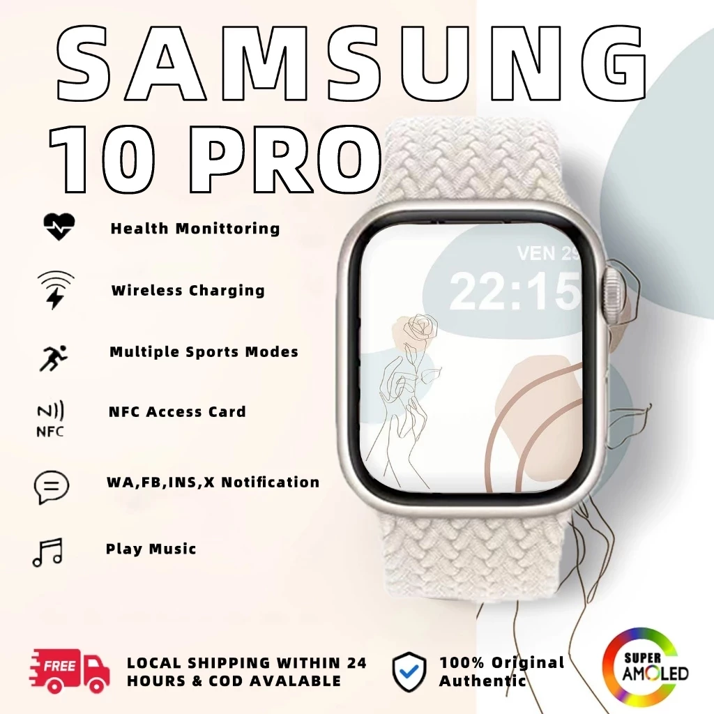[cod] samsung smartwatch watch 10 pro max jam pintar olahraga bluetooth smart
