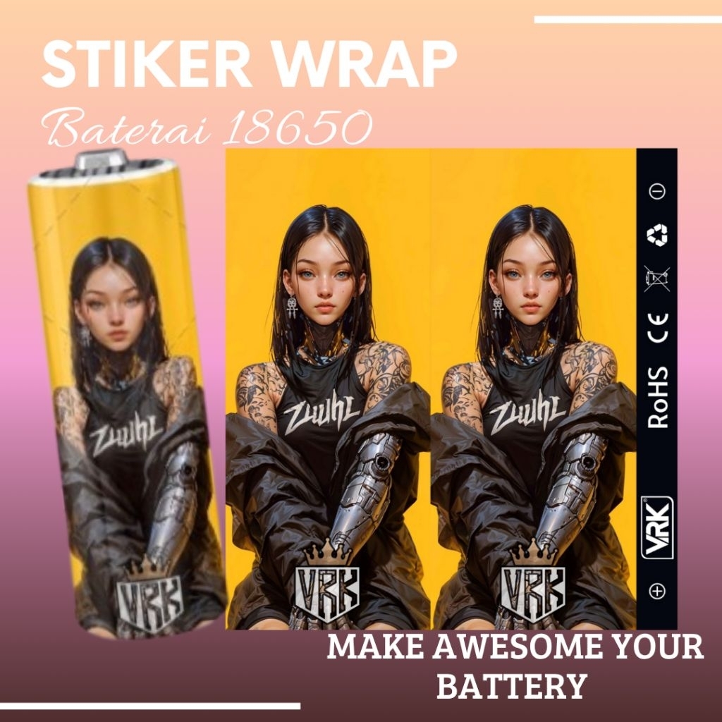 Jual Jaka Custom - Skin Stiker Wrap Baterai 18650 Motif Anime Fanart ...