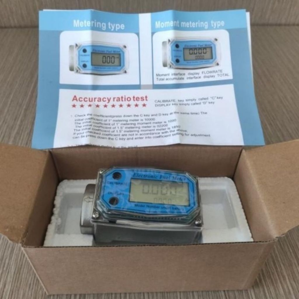 Jual Flow Meter Digital Turbine 1 inch Flow Meter Solar/Air Digital 1 ...