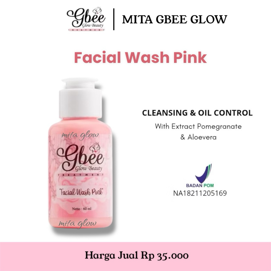 Gbee Glow Beauty Facial Wash Pink / Sabun Cuci Muka / Sabun Pembersih Wajah / Melembabkan Wajah