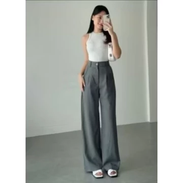Celana Panjang Loose Pants Kulot Wanita Highwaist Outlet Shopee