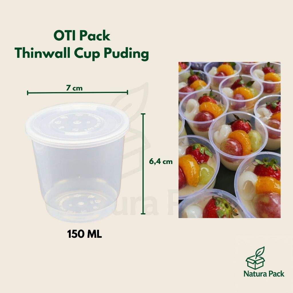 Jual [25 SET] OTI Pack OTG 150ml – Cup Plastik Mini Tutup Press ...