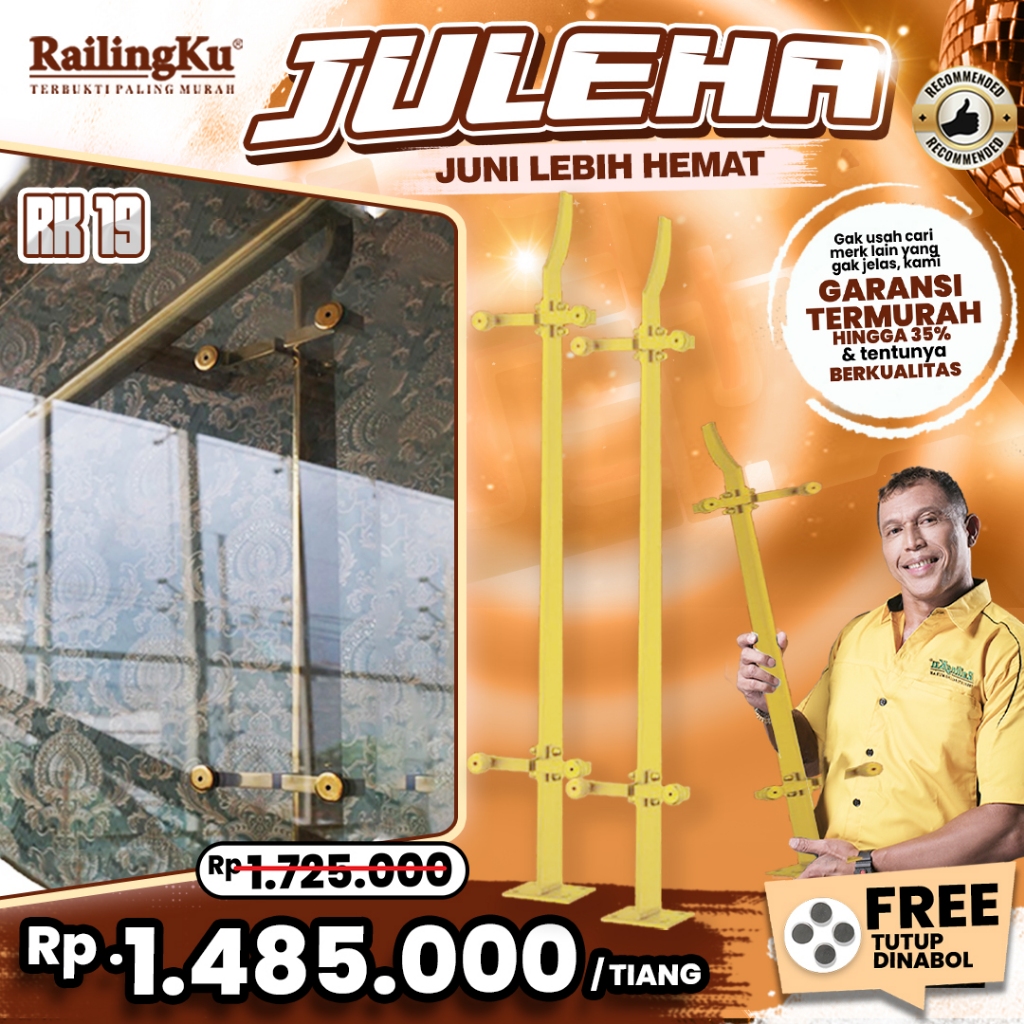 Jual [JULEHA] Railing Tangga Stainless Gold Edition Tiang Railingku RK ...