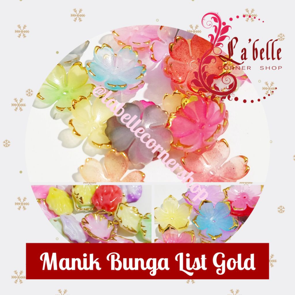 Jual Manik Bunga List Gold | Shopee Indonesia