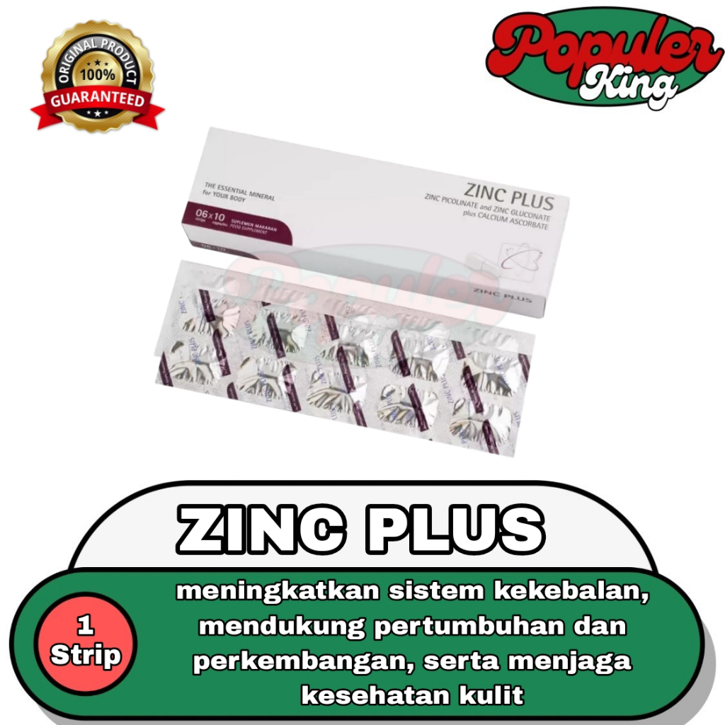 Jual Zinc Plus Strip 10 Kapsul Suplemen Jerawat Rambut Rontok | Shopee ...