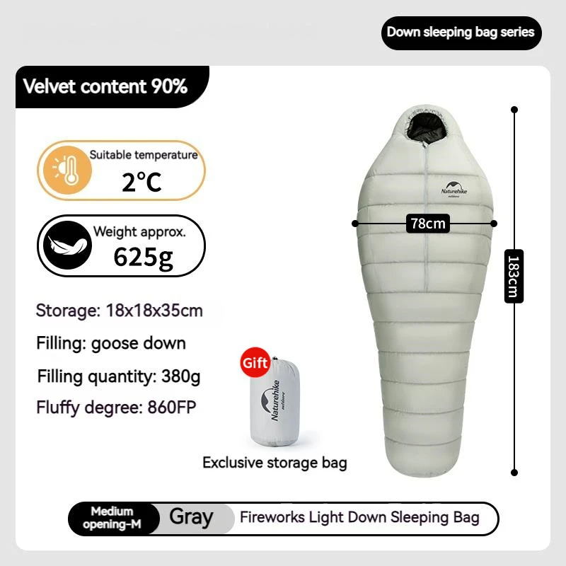 Naturehike Firework Sleeping Bag Goose Down NH21YD001 Kantong Tidur Bulu  Angsa Ultralight Hiking