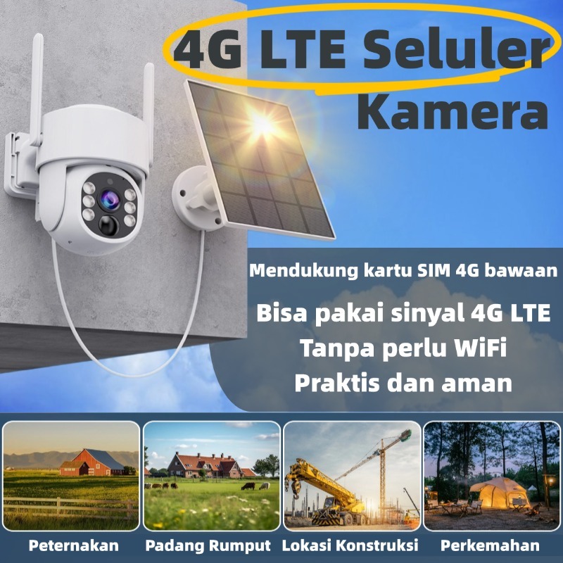 Jual Kamera CCTV 4G Dual Lensa 4MP – Bohlam Pintar + Solar Panel ...