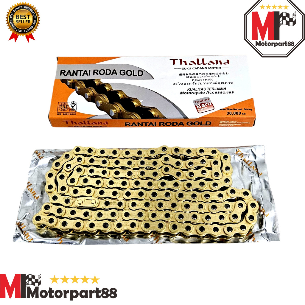 Jual RANTAI MOTOR RANTEI GOLD EMAS 428H 128 L TEBAL THALLAND | Shopee ...