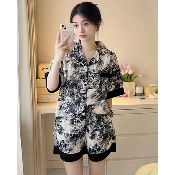 YKL Baju Tidur Wanita Satin Adem Lembut Piyama Setelan Set Cewek