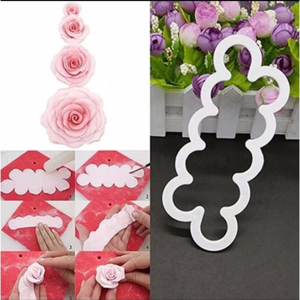 Jual Cetakan cutter fondant bunga mawar rose 1 pc | Shopee Indonesia