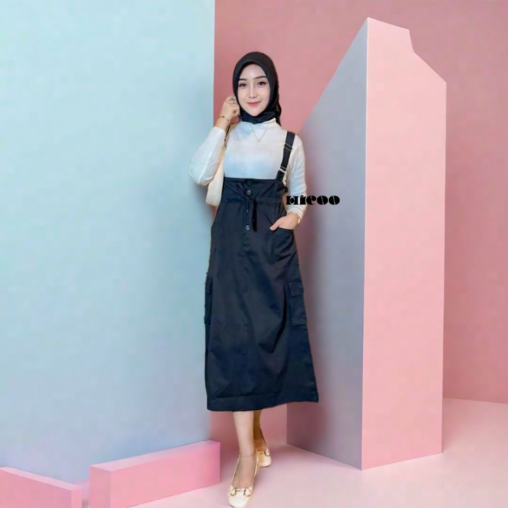 Jual HICOO Overall Najma Rok Cargo Wanita Semi Overall Bahan Katun ...