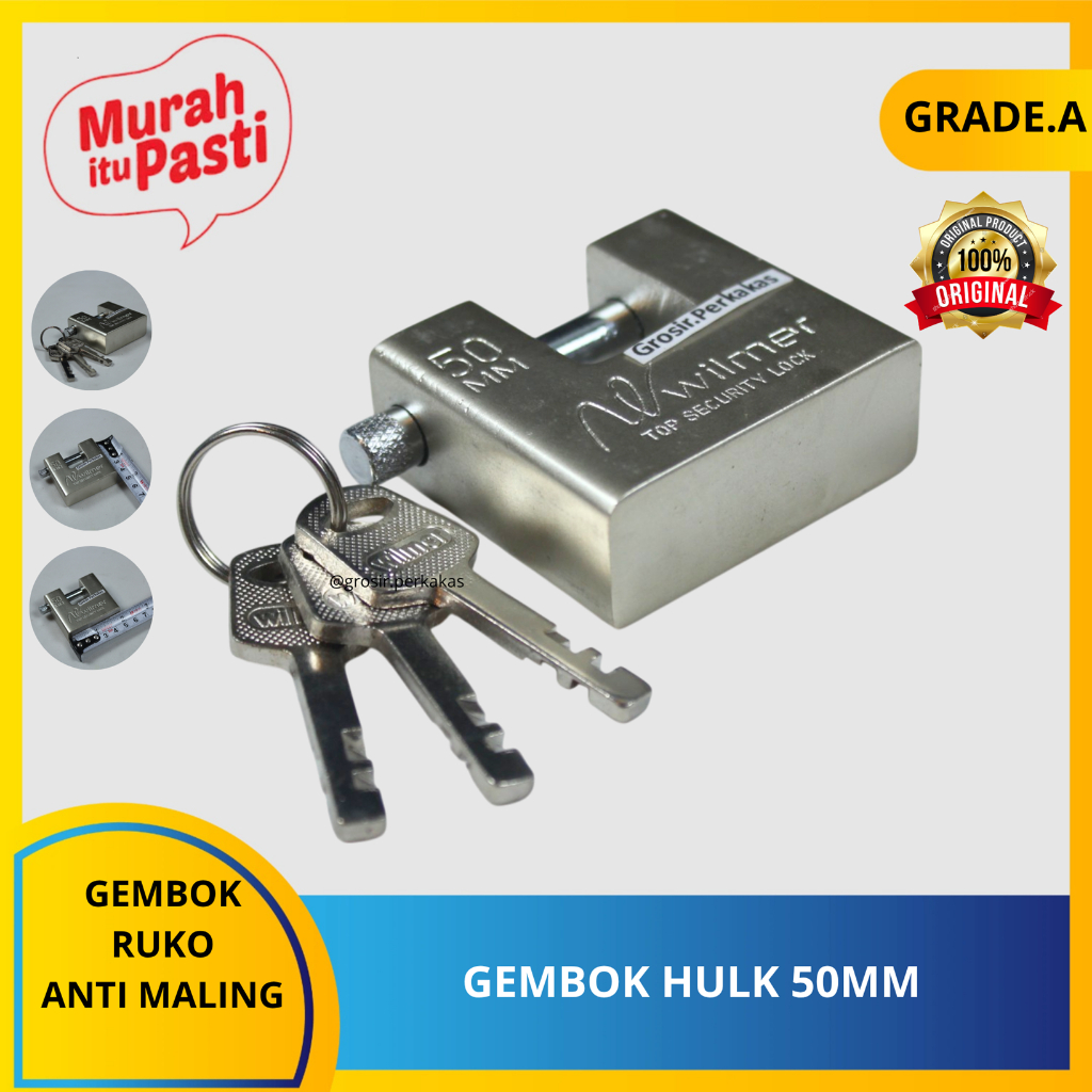 Jual GEMBOK HULK 50MM - gembok panser - gembok ruko - gembok anti ...