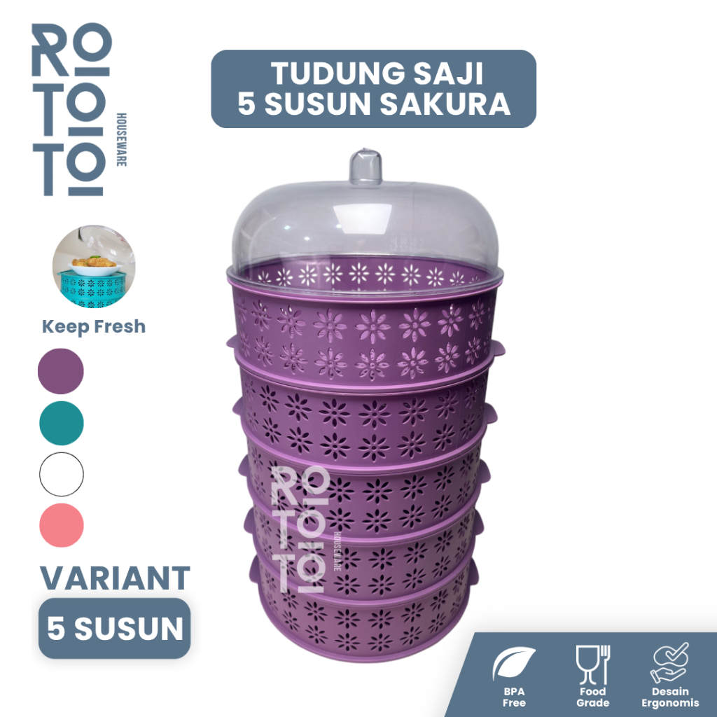 Jual Rototo Tudung Saji Susun Tingkat Food Rack Storage Wadah ...