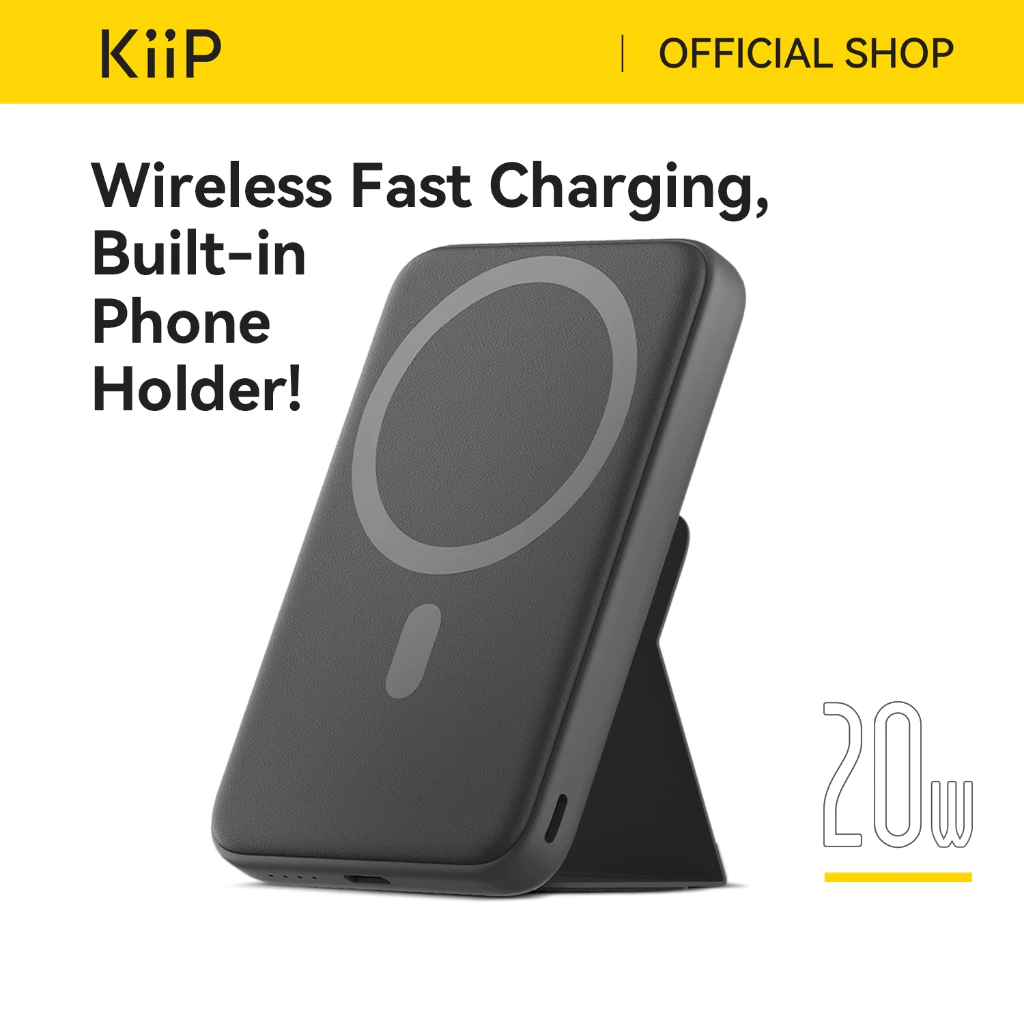 KiiP Wireless EW56 Power Bank Magnetic Magsafe Phone Holder 20W Fast Charging Type C PD