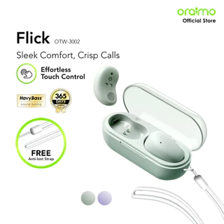 oraimo TWS Mini Earphone Bluetooth Stereo Flick OTW-3002 6 Hours Playtime Tahan Air Tahan Air ENC Headset Mikrofon Bass Berat Earphone Headphone Earphone TWS Bluetooth True Wireless Waterproof Lightweight